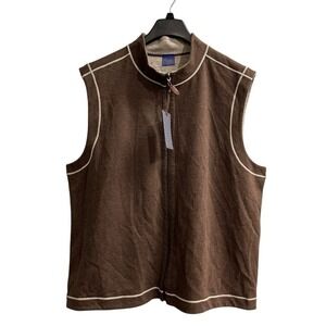 Wilkens Bros‎ Heritage Collection Reversible Vest Brown Oatmeal Full Zip Men XXL